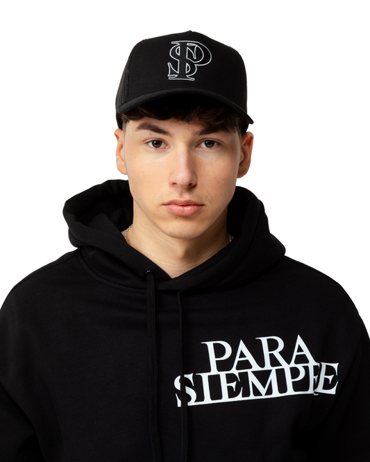 Trucker Cap - Black - Grey Logo