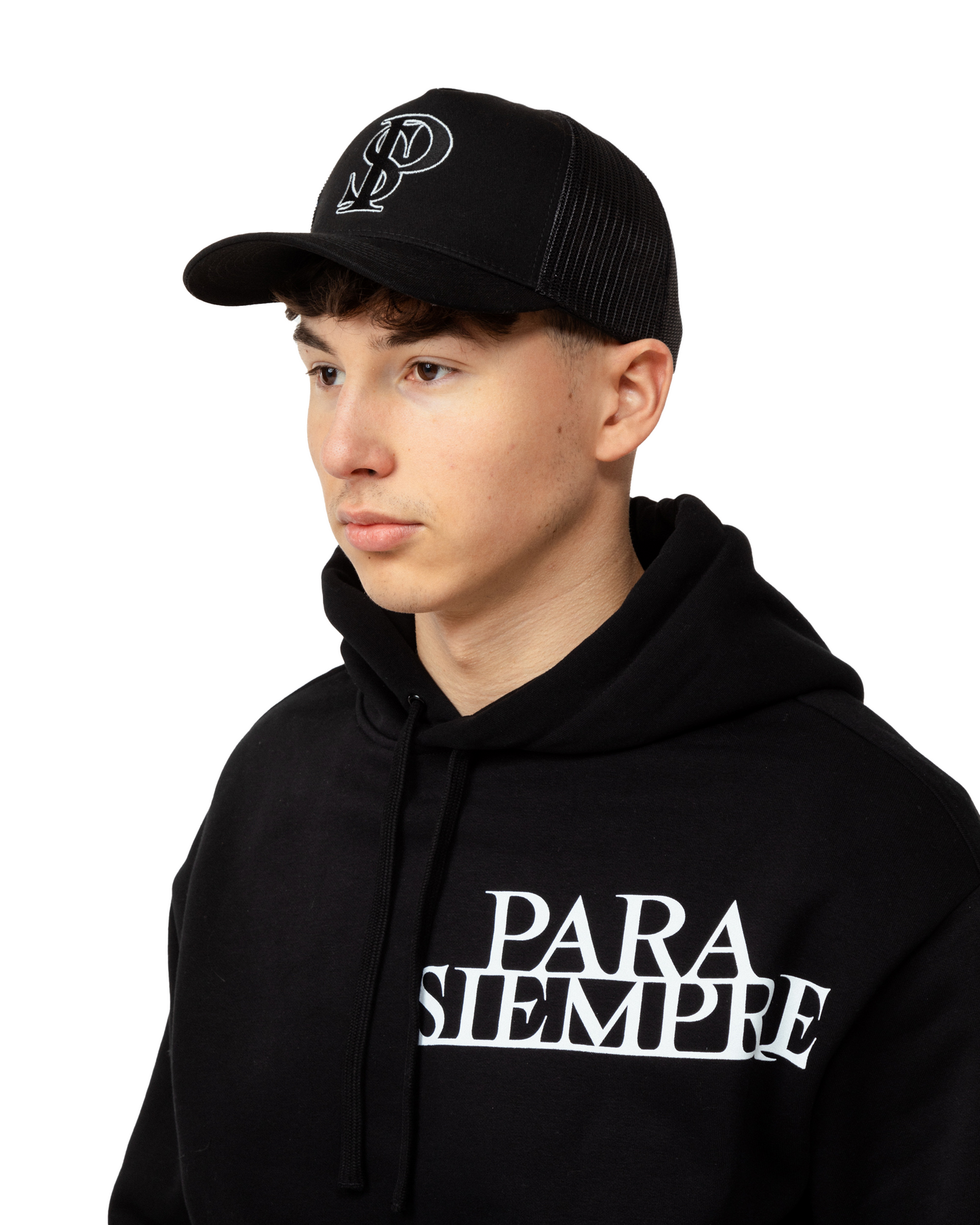 Trucker Cap - Black - Grey Logo