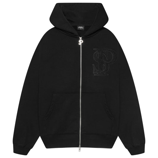 Zip Hoodie & Shorts - Black